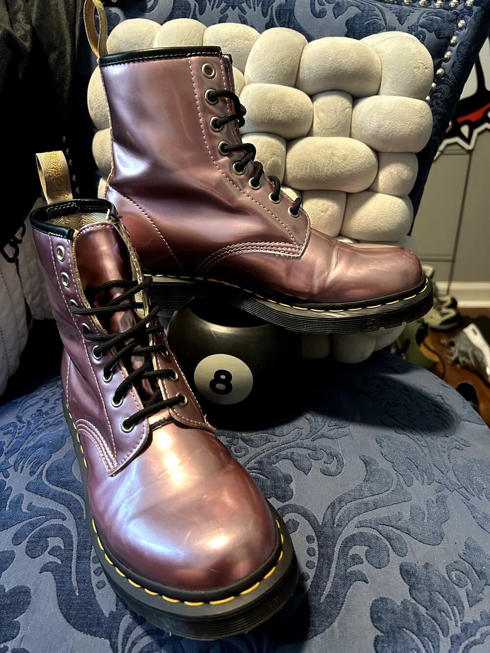 Dr Martens Metallic Barbie Pink Vegan Leather size 9/EU 41